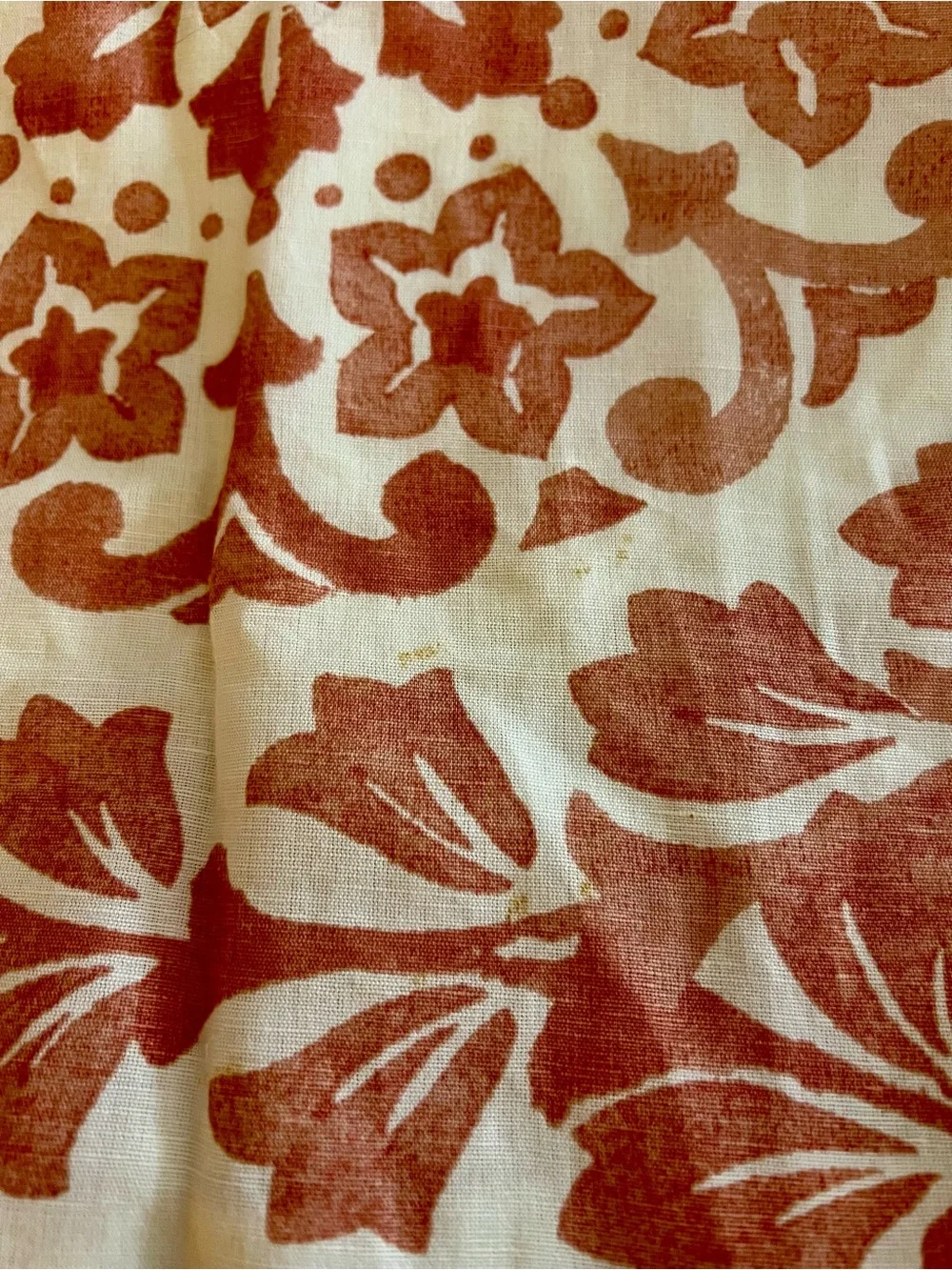 Pottery Barn Coral Floral Tie-Closure Duvet Cover on Cream